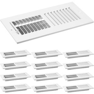 Zonon 12 Pcs 4 x 10 Inch (Interior Size) air Vent Cover Ceiling Register Grill Duct Opening Air Supply Diffuser 2 Way Steel Sidewall Ceiling Vent Covers Inlet Manual Adjuster for Home