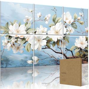 6-Pack Art Acoustic Panels 72x48 Inches Large Decorative Acoustic Panels, Sound Absorbing Wall Art for Home, Office, and Studio Noise Reduction Floral Canopy