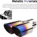 Car Dual Exhaust Tip, 2.5" Stainless Steel Straight Muffler Tailpipe Accessories, Bolt-on Bevel Port Exhaust Tip Modification, Universal for Most Cars (Baked Blue)