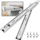 5 Pair Full Extension Ball Bearing Drawer Slides 8 10 12 14 16 18 20 22 24 Inch 100 LB Load Capacity Side Mount File Cabinet Rails Dresser Metal Runner Trash Can Kitchen (14 inch, Sliver)