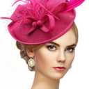 Zinniday Kentucky Fascinators Hats for Women - Vintage Tea Party Outfit Headband Church Derby Hat for Women (9.64x7.87inch)