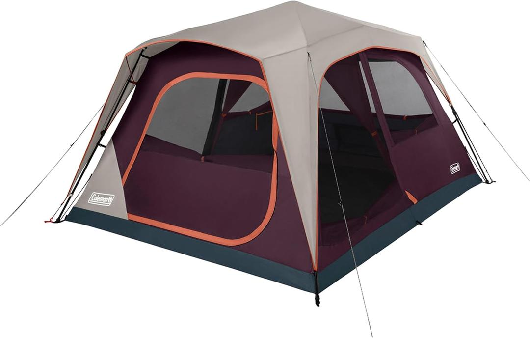 Coleman Skylodge Instant Tent with Rainfly, Family Tent Sets Up in a Minute, Includes Pre-Attached Poles & Carry Bag, Made of PFAS-Free Materials 8-person