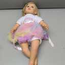 RXDOLL Toddler Reborn Baby Doll Girl Princess with Curly Blonde Hair 24 Inch 60cm Real Life Looking Reborn Toddler Dolls Soft Body Snuggle Cuddle Doll for Girls Gifts (White & Pink Dress-cloth Body)