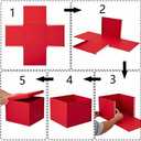 UoeRing 1Pcs Red Extra Large gift box with lids 13137 Inches gift boxes for presents,Birthday Box (include Ribbon, Paper Shred Filler Gift Card & Envelopes)