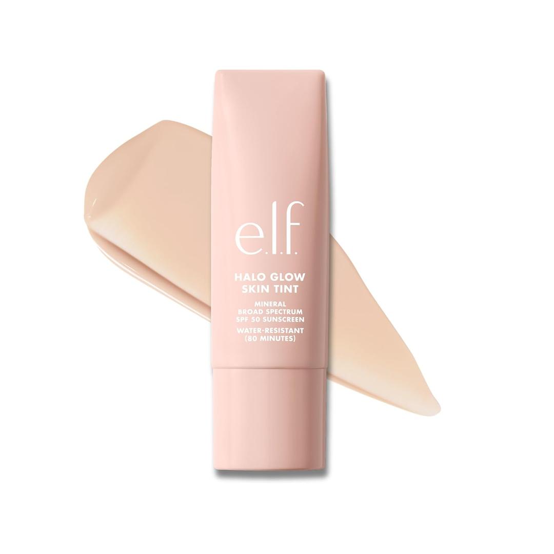 e.l.f. Halo Glow Skin Tint SPF 50, Tinted Moisturizer For Light, Buildable Coverage, Creates A Natural Glow, Vegan & Cruelty-Free, 3 Fair Cool