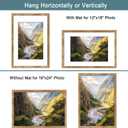 iRahmen 16x24 Picture Frame Set of 2 with Plexiglass, Display 12x18 Picture with Mat or 16 x 24 Without Mat, Rustic Brown Wood Poster Frame for Photo Wall Gallery Mounting Horizontal and Vertical