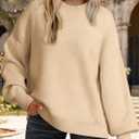 Dokotoo Oversized Womens Sweater 2025 Fall Winter Striped Sweaters Casual Trendy Sweater