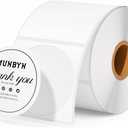 MUNBYN 2 Inch Circle Thermal Sticker Labels, Self-Adhesive Round Direct Thermal Labels, Multi-Purpose Roll Thermal Stickers for Business, 3000 Sheets/3Rolls