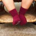 JAKIDAR 12 Pack Baby Toddler Socks Non Slip Grip Cotton Crew Socks for Boys Girls Infants Kids, 6-12M