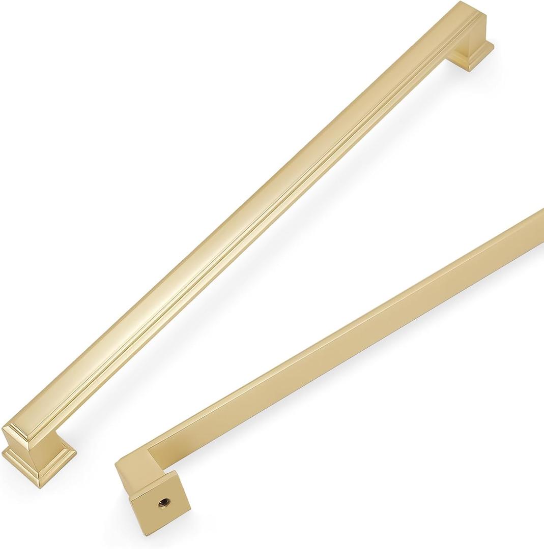 COTYKILEY 6 Pack 10 Inch(256mm) Brushed Brass Cabinet Handles Gold Kitchen Cabinet Pulls Cabinet Door Handles Kitchen Cabinet Hardware Cupboard Drawer Pulls Dresser Handles