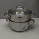 Oster Dutch Oven with Steamer Basket 3-Quart - Sangerfield Stainless Steel, Stovetop Steamer for Vegetables, Rice & Tamales, Dishwasher Safe