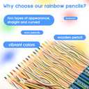14 x ThEast Rainbow Pencils, Pack of 14(140 Pieces), 4 Color in 1 Multicolored Pencil for Kids, Assorted Colors for Drawing, Coloring, Sketching, Art Supplies, Pre-sharpened