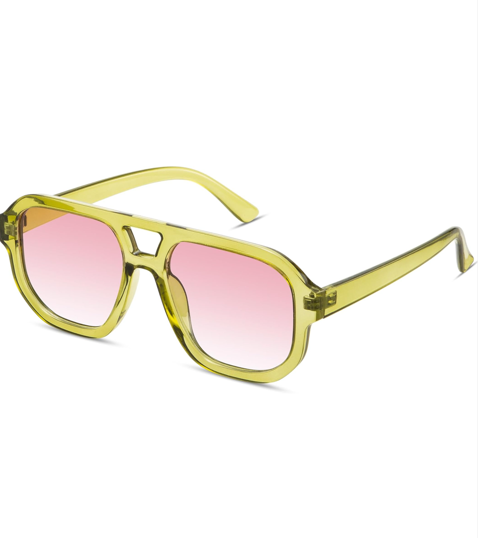 livho Trendy Polarized Square Aviator Sunglasses Women Men Square Eyewear Frame, Retro Sun Glasses for Women Men 2025 Shades