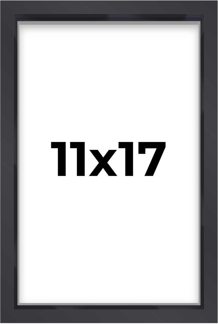 11x17 Shadow Box Frame Black Display Picture Frame | 3/4" Depth | UV Resistant Acrylic Plexiglass, Acid-Free Backing and Wall Hanging Hardware