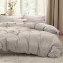 Bedsure Duvet Cover King Size - 3 Pieces Prewashed Extra Soft Bedding Set, Includes 1 Duvet Cover 104x90 Inches with Zipper Closure & 2 Pillow Shams, Linen, Comforter Not Included