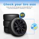 17" 4pcs Gloss Black Wheel Skins for 2018-2021 Chevrolet Equinox, ABS Wheel Skins Covers Compatible for 18-21 Equinox Wheels - Auto Tire Replacement Cap Cover