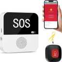 WiFi Wireless Caregiver Pager Call Button System Emergency Alert Button for Seniors Patient Disabled Elderly 1 Panic Button 1 Receiver(only Supports 2.4GHz Wi-Fi)