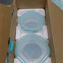 Bayco Glass Food Storage Containers with Lids, [24 Piece] Meal Prep, Airtight Bento Boxes, Leak Proof (12 lids & 12 Containers) - Blue