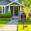 Smile Youre On Camera Sign, This Property Is Protected By Video Surveillance with 34.6" Stake for Yard, 12 x 8 Video Surveillance Sign, Smile Camera Signs, Rust-Free Aluminum, Weatherproof, Easy Installation, 1 Pack