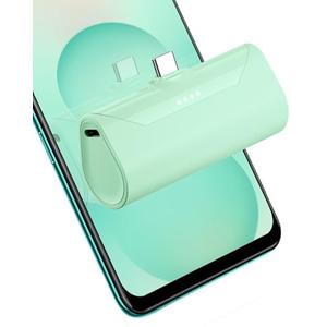 L.LYFOVR Green USB C Portable Charger Power Bank for iPhone 16 Type c Battery Charger 4800mah Portable Emergency Power Charger 15W PD Fast Charging for Samsung Galaxy S22/23/24/25 Series/TCL/LG