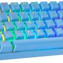 Geeky GK61 60% | Hot Swappable Mechanical Gaming Keyboard | 61 Keys Multi Color RGB LED Backlit for PC/Mac Gamer | ANSI US American Layout (Blue, Mechanical Speed Yellow)