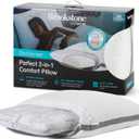 Brookstone 2-in-1 Comfort Memory Foam Pillow with Better Than Down Fill for Firm Yet Plush Feel - Innovative Hybrid Design Soft Bed Pillow with Dual-Sided Cool & Warmth Comfort All Seasons
