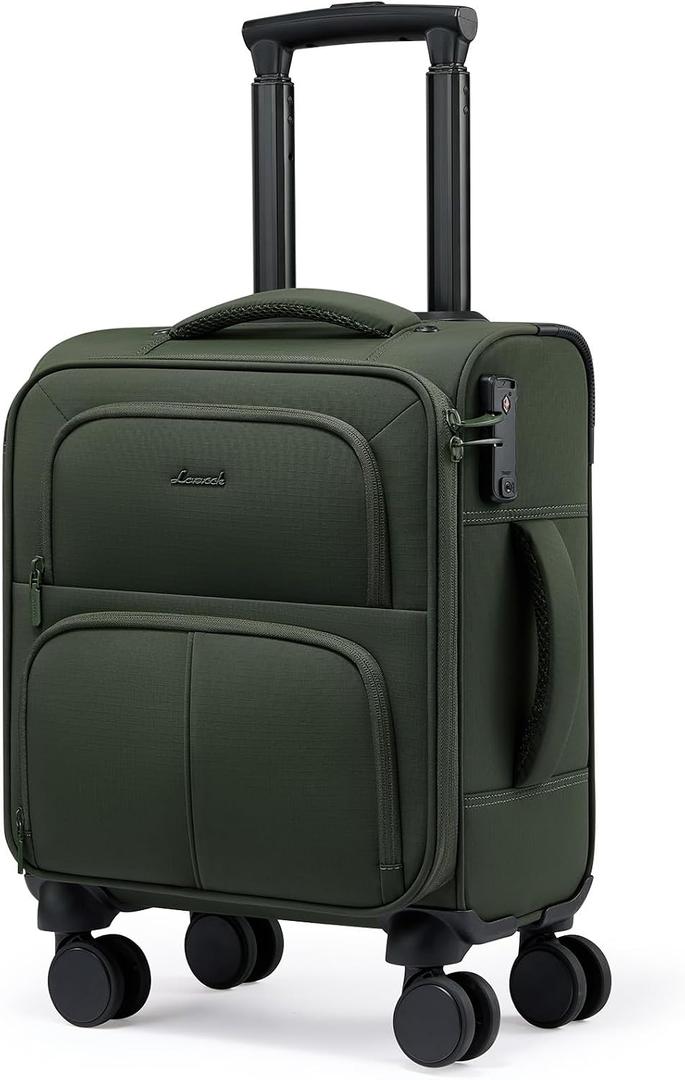 LOVEVOOK Underseat Carry On Luggage Airline Approved, 16 Inch Softside Suitcases with Spinner Wheels, Lightweight Carry-on Suitcase with TSA Lock for Women Men, Luggage for Travel Business Trip