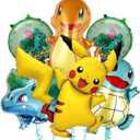 6-Piece anime Aluminum Balloon Set - anime & Classic Design, Vibrant 3D Cartoon Shape, Party Decoration Essential, Durable Foil Material
