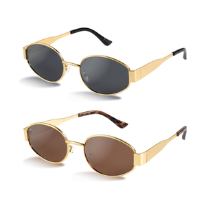 livho 2025 Trendy Oval Sunglasses - Stylish Polarized Shades for Everyday - Retro Metal Frames