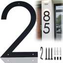 15 Inch Large house Numbers for Outside Modern,Extra Large Address Numbers for House Black Metal House Numbers Floating Modern Address Number 2