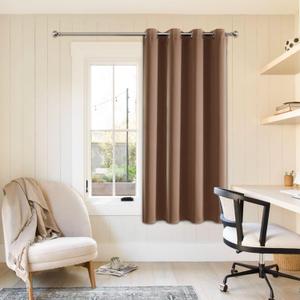 ChrisDowa Grommet Blackout Curtains for Bedroom - Thermal Insulated Room Darkening Curtains for Living Room (1 Panel Set, Cappuccino, 52W x 63L)