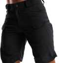 AUTIWITUA Men's Waterproof Tactical Shorts Outdoor Lightweight Quick Dry Breathable Hiking Fishing Cargo Shorts (Black, M)