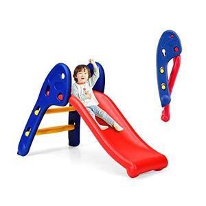 Fireflowery Toddler Slide, ASTM Approved, PE Folding Baby Slide, Freestanding Climber for Indoor, Outdoor, Pool, Ball Pit, Easy Set Up, Kids Slide for Toddlers 1-3, 43.5''L*15.5''W*27.5''H