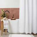 White Waffle Weave Shower Curtain, Heavyweight 100% Cotton Fabric, Luxury Hotel Spa Quality, 72 x 72