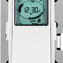 Leviton Decora Programmable and Astronomical Timer Switch for Lights and Motor Loads, Neutral Wire Required, Single Pole or 3-Way, VPT24-1PZ, White with Ivory and Light Almond Faceplates
