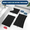 Grandaily Chenille Striped Bathroom Rugs 59x35, Extra Thick and Absorbent Bath Mats, Non-Slip Soft Plush Shaggy Shower Carpet, Machine Wash Dry, Bath Rug for Bathroom, Black
