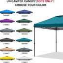 10x10 Pop Up Canopy Replacement Top Cover with Air Vent for Straight Leg Canopy Tent, Waterproof for Outdoor Garden Patio Camping Sun Shade (Ocean Blue)