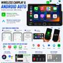 7" Single Din Car Stereo with Wireless Apple CarPlay,IPS Touchscreen,Bluetooth 5.2 Car Radio with Backup Camera,FM/AM/RDS,Android Auto,SWC,GPS Navigation,USB,Type-C Fast Charging
