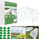 10x33FT Plant Covers Freeze Protection Kit, Garden Hoops Kit for Winter, Frost Cloths Plant Blanket Floating Row Cover for Winter Outdoor, Greenhouse Garden Hoop for Raised Bed Snow Protection