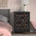 2 x Peel and Stick Wallpaper Black Floral Wallpaper Dark Floral Leaf Contact Paper for Cabinet Vintage Self-Adhesive Removable Wall Paper for Bathroom Bedroom Kitchen Shelf Liner 17.3" x 118" (Black/ Pink/ Purple)