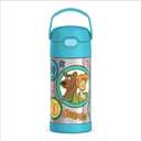 THERMOS FUNTAINER Water Bottle with Straw - 12 Ounce - Kids Stainless Steel Vacuum Insulated Water Bottle with Lid, Scooby-Doo