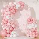 Coquette Birthday Decorations 145 Pcs Pink and White Balloon Garland Arch Kit Include Light Pink White Bow Balloons Different Size for Baby Shower Gender Reavel Wedding Party Decorations