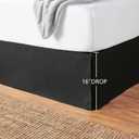 Amazon Basics Lightweight Pleated Bed Skirt, Machine Washable, Wrinkle and Fade Resistant, Queen, Black