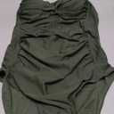 Women's Swimsuit One Piece Tummy Control Bathing Suit Ruched Vintage Push Up Swimwear, XXL, Green