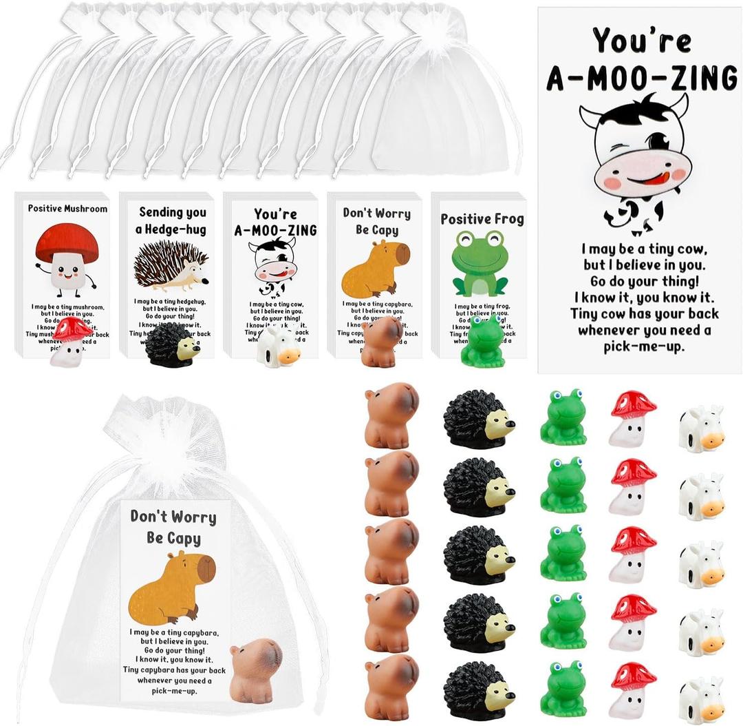 30 Set Employee Appreciation Gifts Bulk, Animal Pun Note Cards With Resin, Appreciation Gifts for Coworkers Office Volunteer School Thank You Gift Set