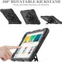 SEYMAC stock Case for iPad Air 3 2019 / Pro 10.5'' with Screen Protector Pen Holder [360 Rotate Hand Strap/Stand], Drop-Proof Case (Black)