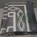 GarveeHome Outdoor Rug 5x8 Waterproof Outdoor Plastic Straw Rug for Patio Reversible Portable Plastic Straw Rug Indoor Outdoor Carpet for Porch, Deck, Backyard, Balcony, Grey/White(Geometric)