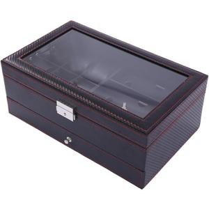 Jewelry box, Jewelry Box Display Case with Drawers for Rings Bracelets Necklaces (Black)