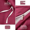 VACVELT 5 Piece Pinch Pleated Duvet Cover Full/Queen Size Set, Burgundy Pintuck Duvet Cover with Zipper & 8 Ties, Shabby Chic Microfiber Duvet Cover + 2 Pillow Shams + 2 Pillowcases, No Comforter