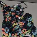 Big Girls Tankini Swimsuits Two Piece Bathing Suit Hawaiian Tie Dye Swimwear Set for Girls Black Florals Size 10/8-10 Years